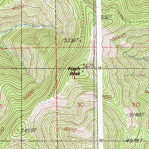Topographic Map of Flash Peak, ID