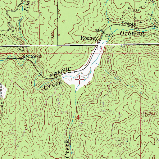 Topographic Map of Flat Creek, ID