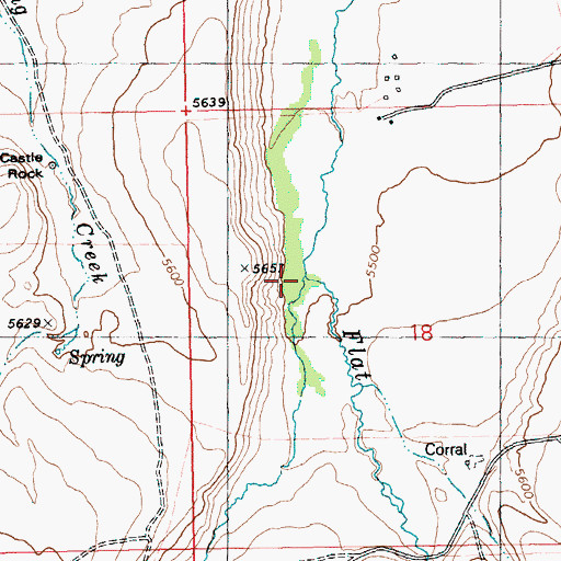 Topographic Map of Flat Creek, ID