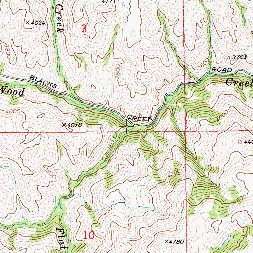 Topographic Map of Flat Creek, ID