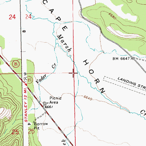 Topographic Map of Flat Creek, ID
