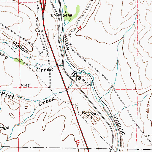 Topographic Map of Flat Creek, ID