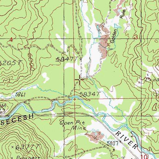 Topographic Map of Flat Creek, ID