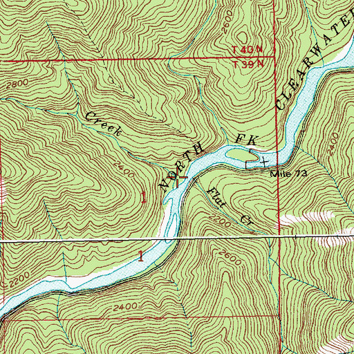 Topographic Map of Flat Creek, ID