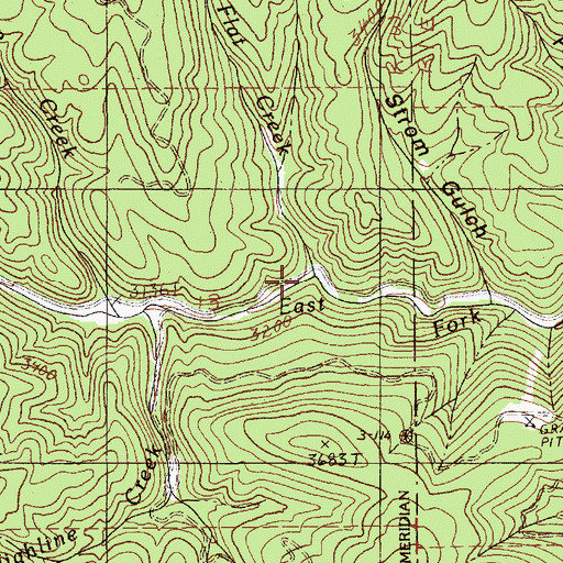 Topographic Map of Flat Creek, ID