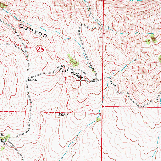 Topographic Map of Flat Ridge, ID