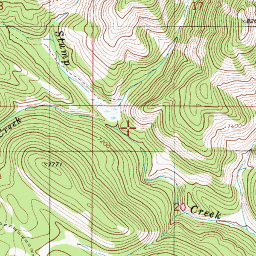 Topographic Map of Flat Valley Creek, ID