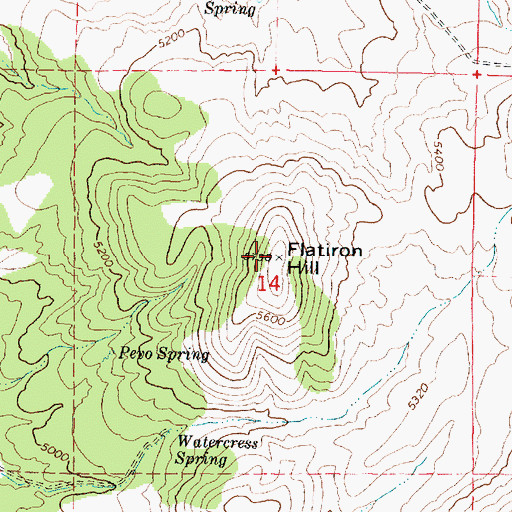 Topographic Map of Flatiron Hill, ID