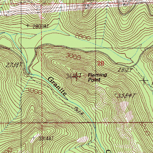 Topographic Map of Fleming Point, ID