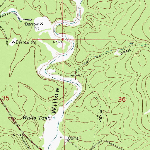 Topographic Map of Willow Valley Tank, AZ