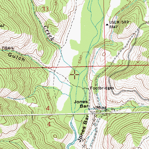 Topographic Map of Fletcher Creek, ID