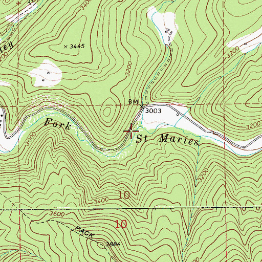 Topographic Map of Flewsie Creek, ID