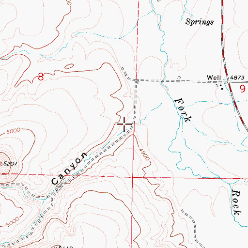 Topographic Map of Flint Canyon, ID