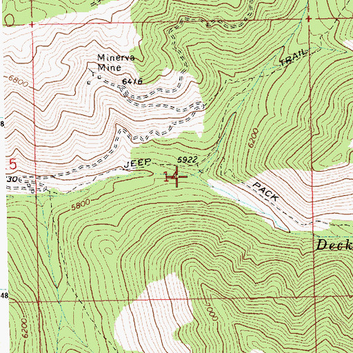 Topographic Map of Flint Creek, ID