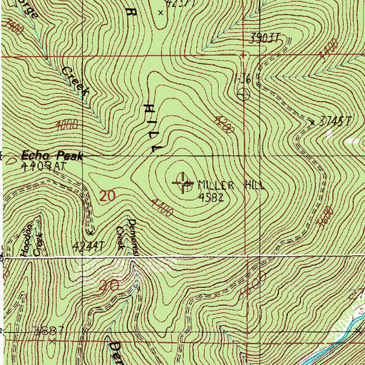 Topographic Map of Flora Miller Hill, ID