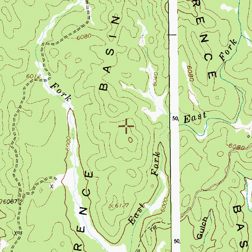 Topographic Map of Florence Basin, ID