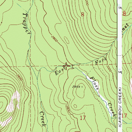 Topographic Map of Floss Creek, ID
