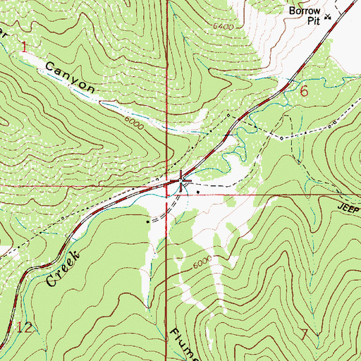 Topographic Map of Flume Canyon, ID