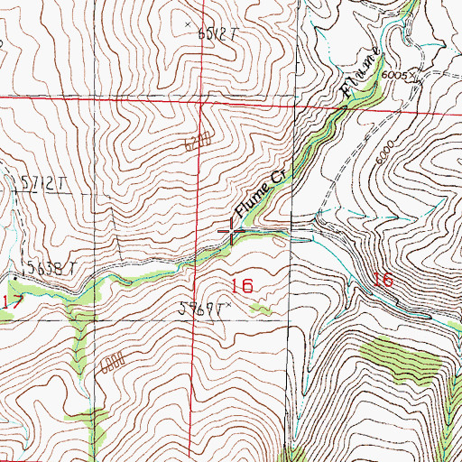 Topographic Map of Flume Creek, ID