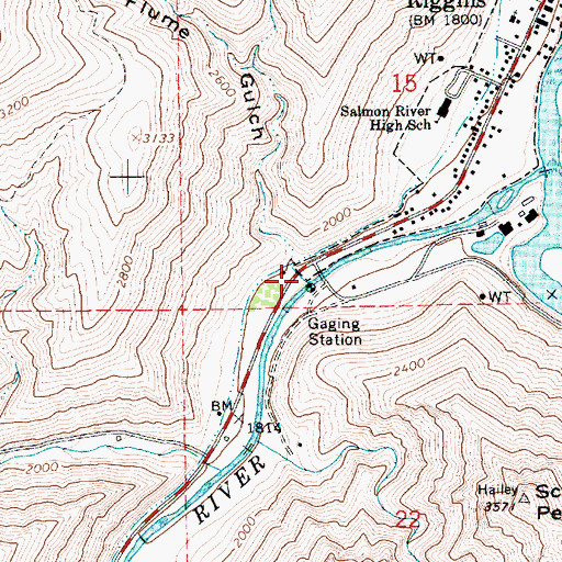 Topographic Map of Flume Gulch, ID