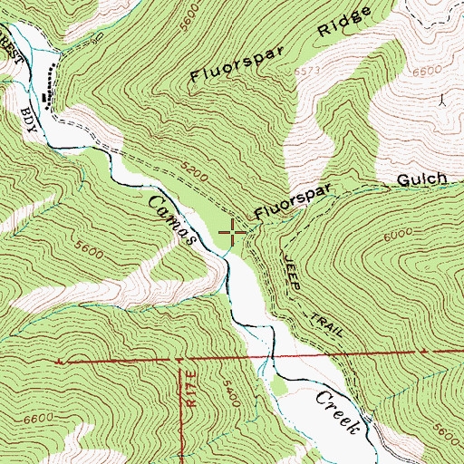 Topographic Map of Fluorspar Gulch, ID