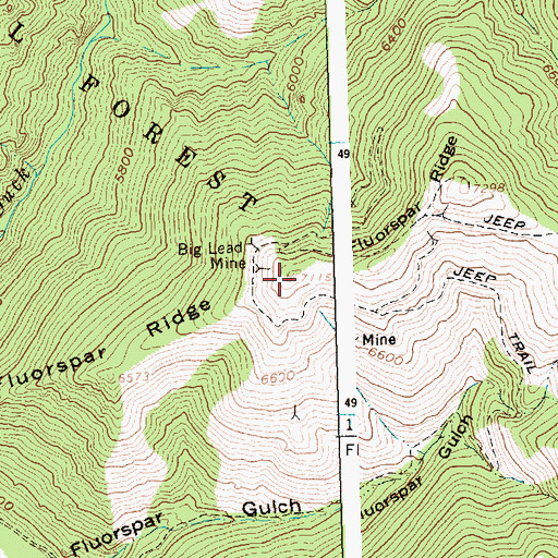 Topographic Map of Fluorspar Ridge, ID