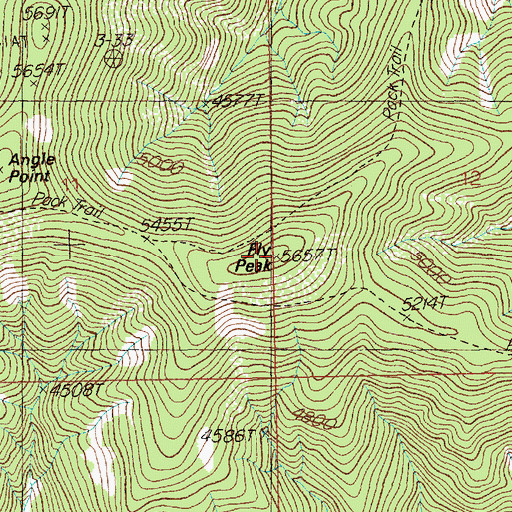 Topographic Map of Fly Peak, ID