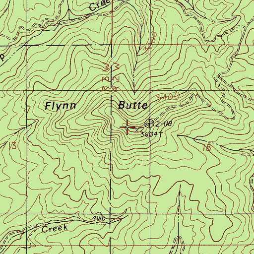 Topographic Map of Flynn Butte, ID