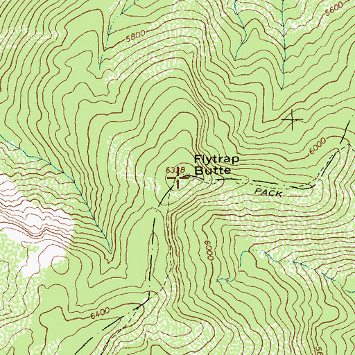 Topographic Map of Flytrap Butte, ID