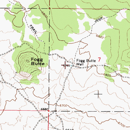 Topographic Map of Fogg Butte Well, ID