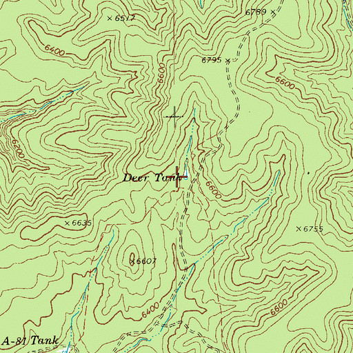Topographic Map of Deer Tank, AZ