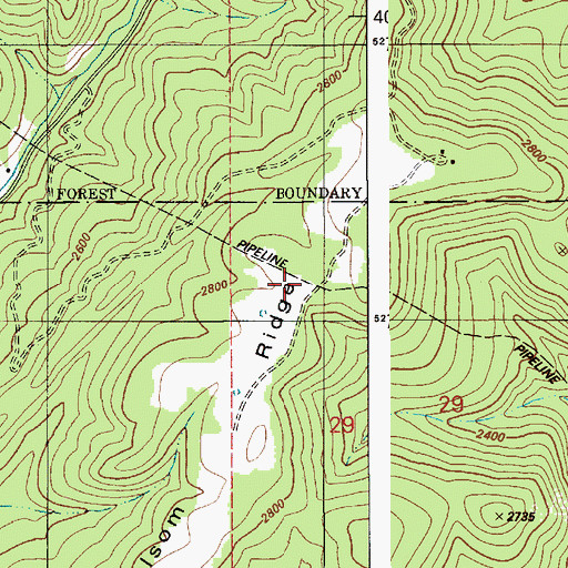 Topographic Map of Folsom Ridge, ID