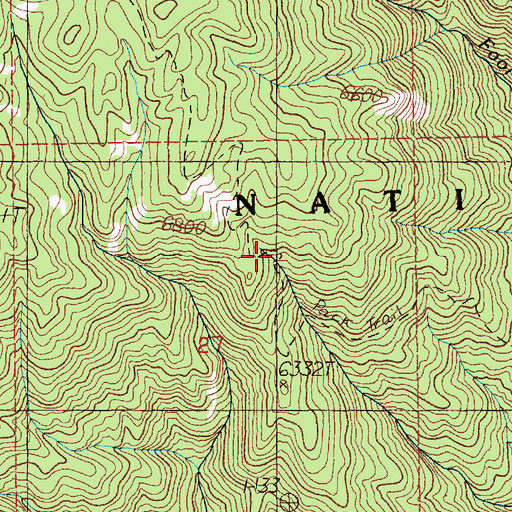 Topographic Map of Fool Creek Trail, ID