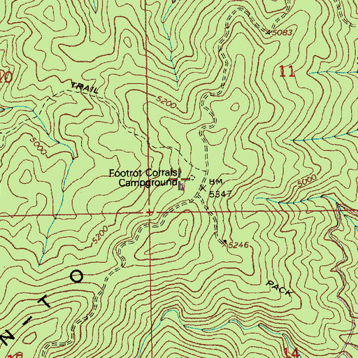 Topographic Map of Footrot Corrals, ID