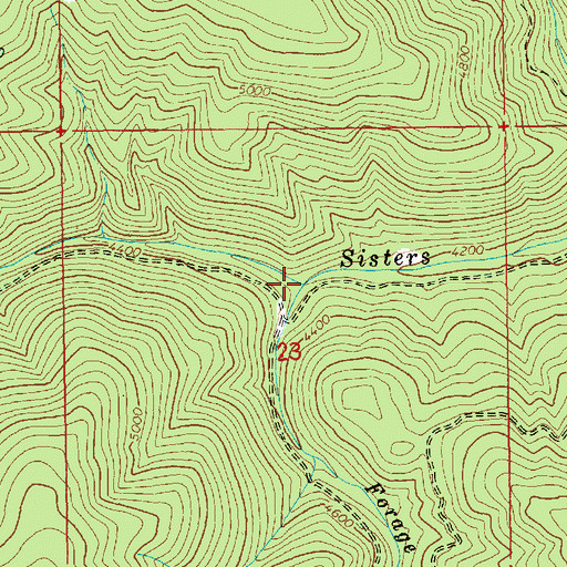 Topographic Map of Forage Creek, ID