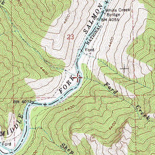 Topographic Map of Ford Creek, ID