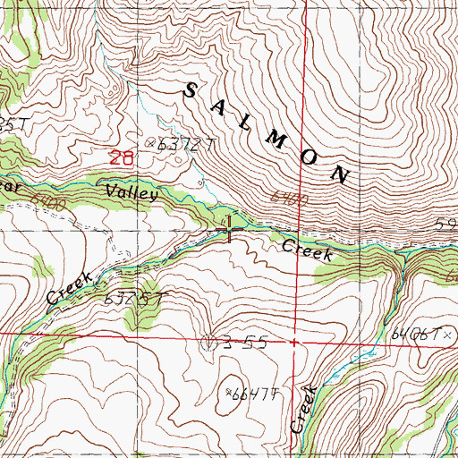 Topographic Map of Ford Creek, ID