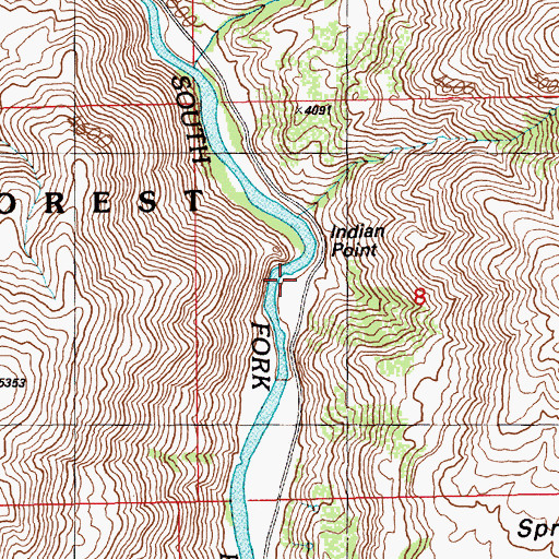 Topographic Map of Forest Camp, ID