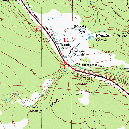 Topographic Map of Woods Canyon Bridge, AZ