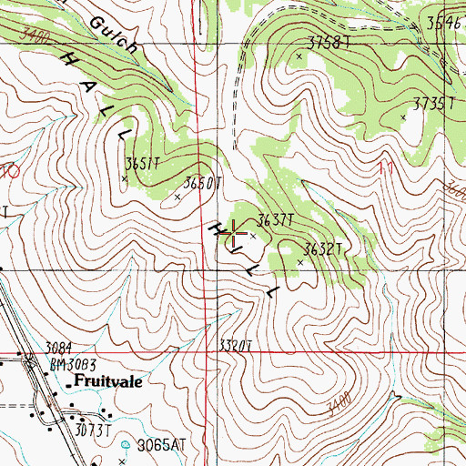 Topographic Map of Fort Hall Hill, ID