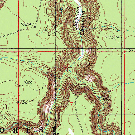 Topographic Map of Woods Canyon Creek, AZ