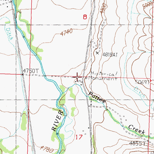 Topographic Map of Fort Lemhi Monument, ID