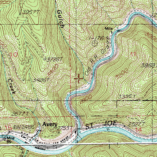 Topographic Map of Fortynine Gulch, ID