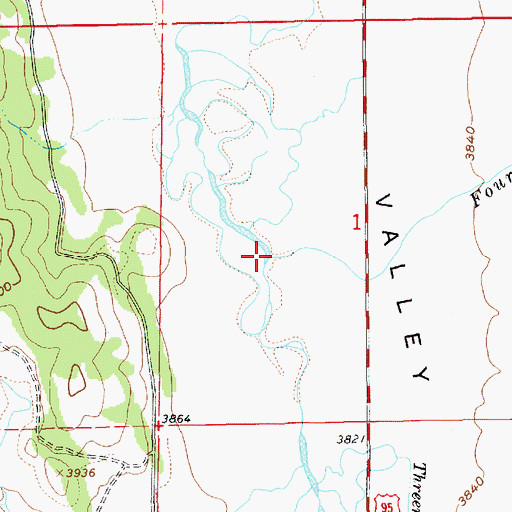 Topographic Map of Fourmile Creek, ID