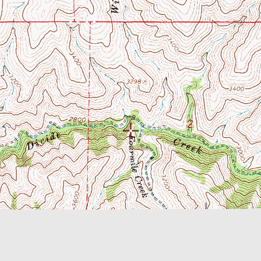 Topographic Map of Fourmile Creek, ID