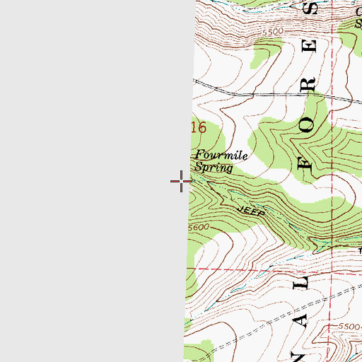 Topographic Map of Fourmile Spring, ID