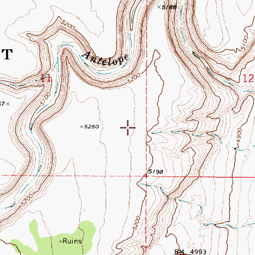 Topographic Map of Wupatki National Monument, AZ
