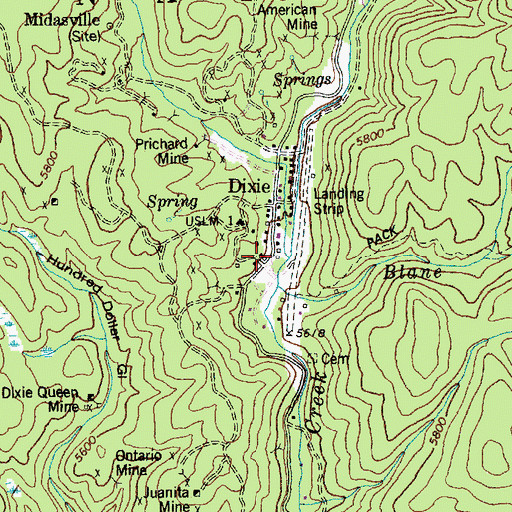 Topographic Map of Fourth of July Creek, ID