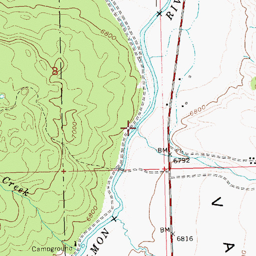 Topographic Map of Fourth of July Creek, ID