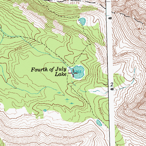 Topographic Map of Fourth of July Lake, ID